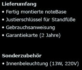 noteBase Lieferumfang